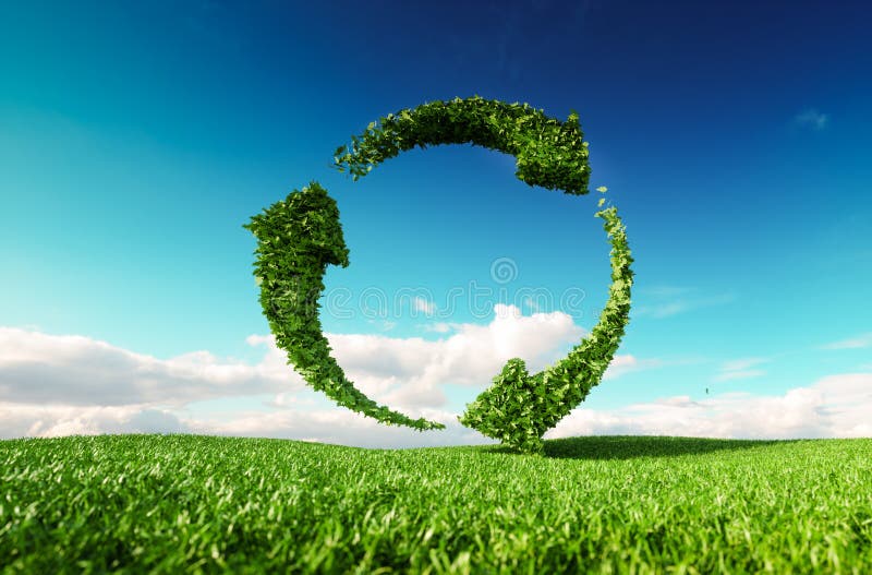 Устойчивое и сбалансированное развитие, концепция образа жизни eco дружелюбная 3d разрывают иллюстрация вектора