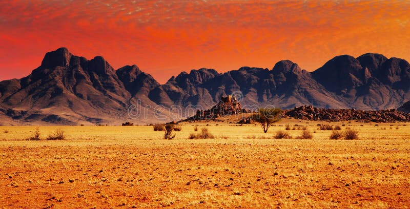 Colorful sunset in Namib Desert, Namibia. Colorful sunset in Namib Desert, Namibia