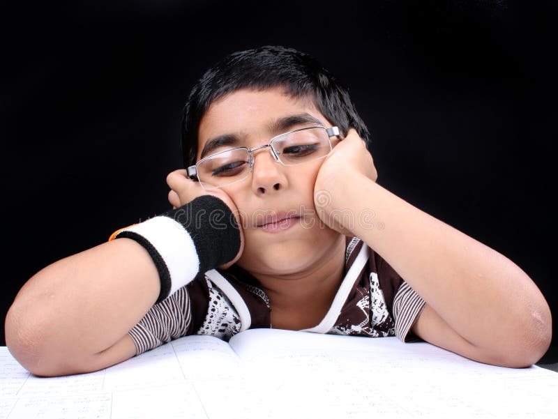 Устал от учебы стоковые фотографии rf