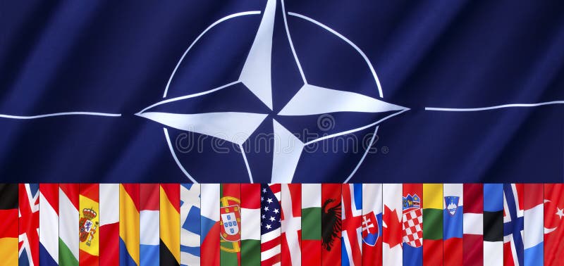 28 флагов НАТО - заголовок страницы иллюстрация вектора 28 флагов НАТО - заголовок страницы иллюстрация вектора