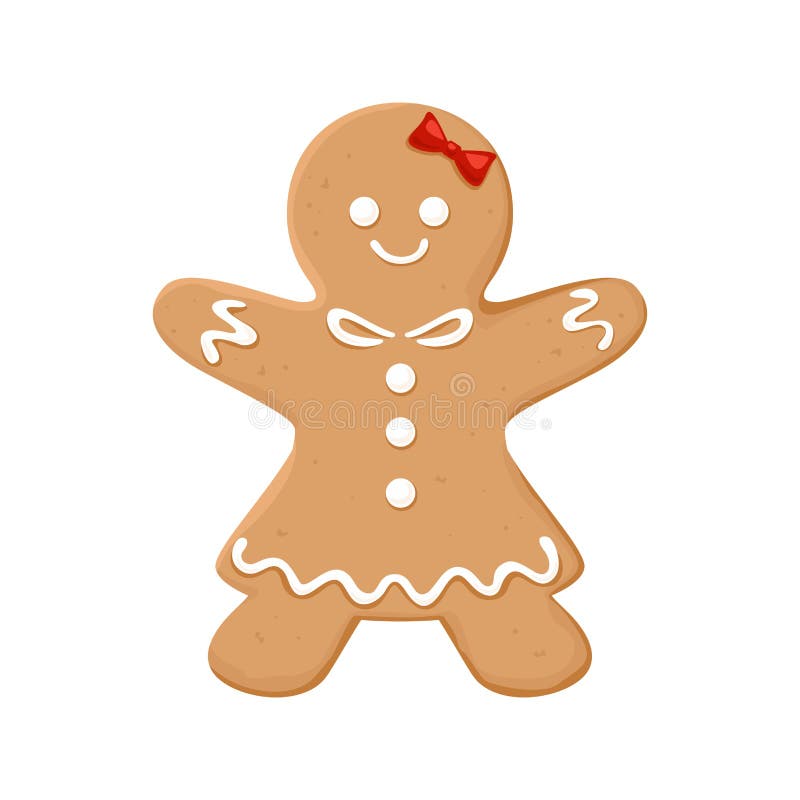 Файлы cookie девушки имбирный нашей домашней изолированные на белом бесплатная иллюстрация