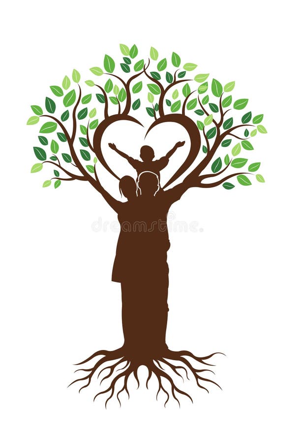 Фамильное дерев дерево и логотип корней