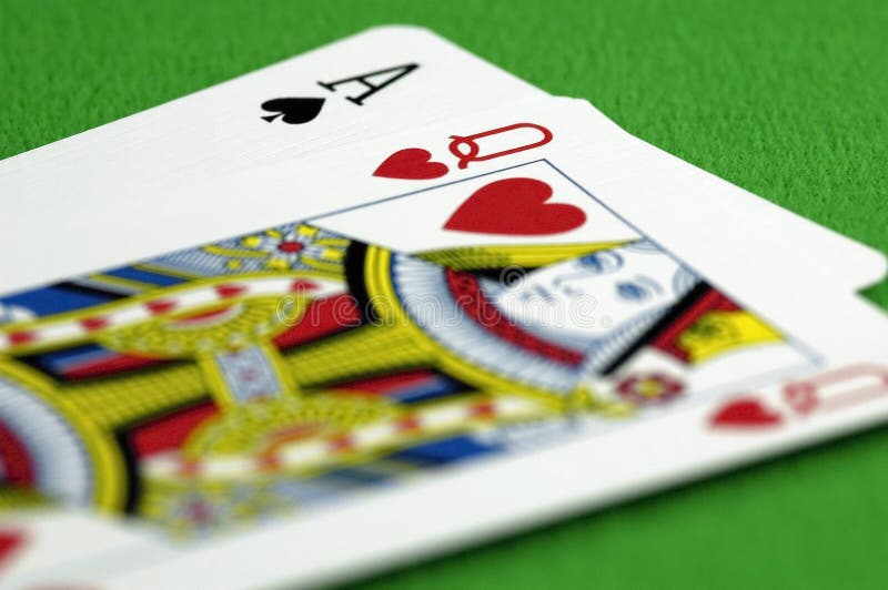 Close-up of a Ace of Spades & Queen of Hearts. Close-up of a Ace of Spades & Queen of Hearts