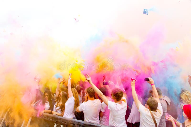 Фестиваль Holi безвкусный, Штутгарт 10-ое мая 2014 стоковое фото rf