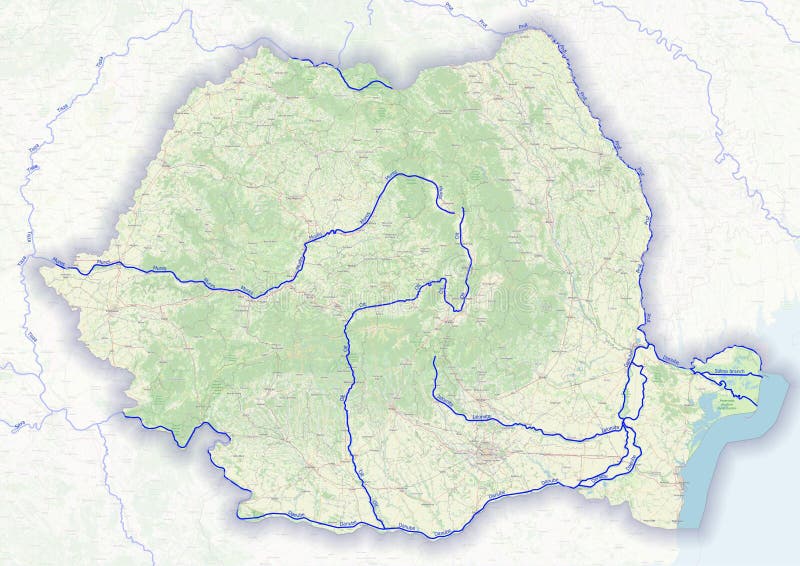 физическая карта страны романии бесплатная иллюстрация