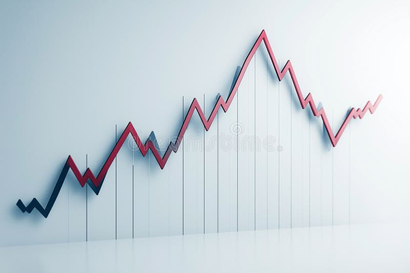 финансовый график, изображающий инфляционные тенденции сбережений рост затрат концепция подушки экономической безопасности стоковое изображение rf