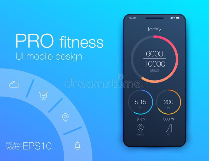 Фитнес app Дизайн UI UX Идея проекта UI с элементами сети бесплатная иллюстрация Фитнес app Дизайн UI UX Идея проекта UI с элементами сети бесплатная иллюстрация
