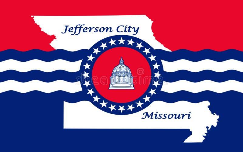 Флаг Jefferson City в Миссури, США стоковое изображение rf Флаг Jefferson City в Миссури, США стоковое изображение rf