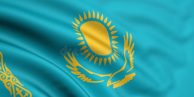 флаг kazakhstan иллюстрация вектора флаг kazakhstan иллюстрация вектора