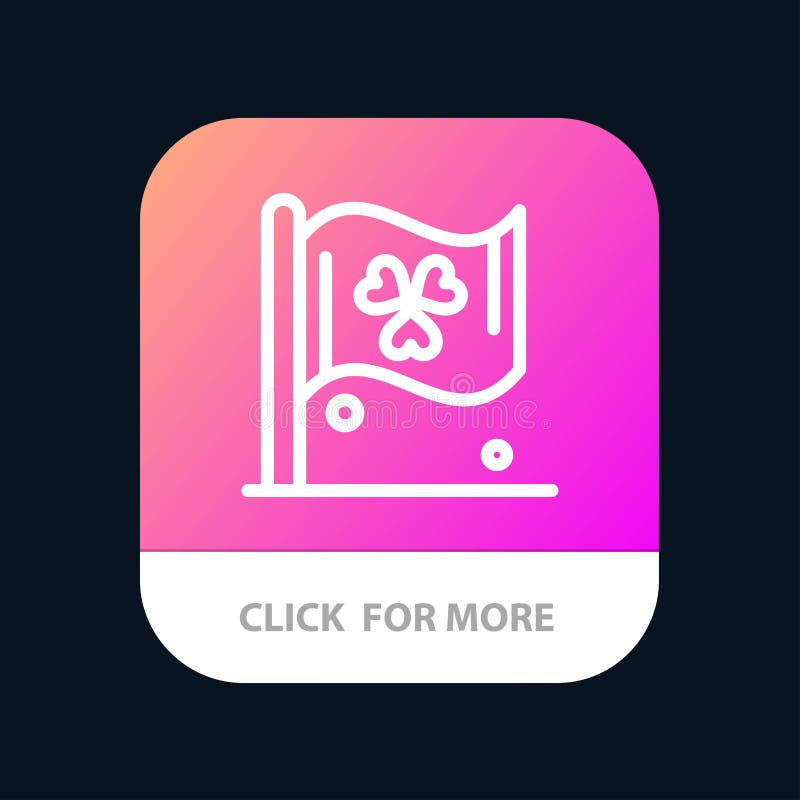 Флаг, знак, кнопка приложения Ирландии мобильная Андроид и линия версия IOS бесплатная иллюстрация
