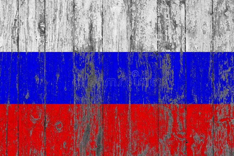 Флаг России покрасил на несенной вне деревянной предпосылке текстуры стоковое фото Флаг России покрасил на несенной вне деревянной предпосылке текстуры стоковое фото