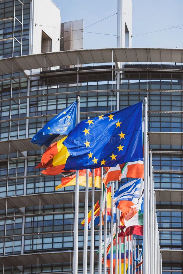Флаги всех государство-членов парламента Европейского союза стоковое изображение Флаги всех государство-членов парламента Европейского союза стоковое изображение
