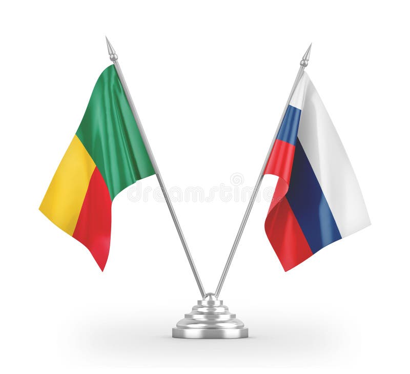 Флаги таблицы России и Бенина изолированные на белом переводе 3d иллюстрация вектора