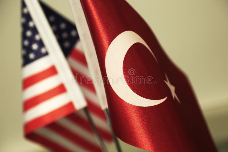 Флаги Турции и Соединенных Штатов Америки стоковое фото Флаги Турции и Соединенных Штатов Америки стоковое фото