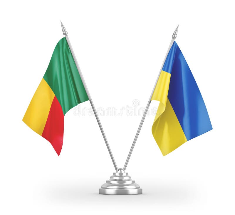 Флаги Украины и Бенина отдельные таблицы в белом переводе 3d бесплатная иллюстрация