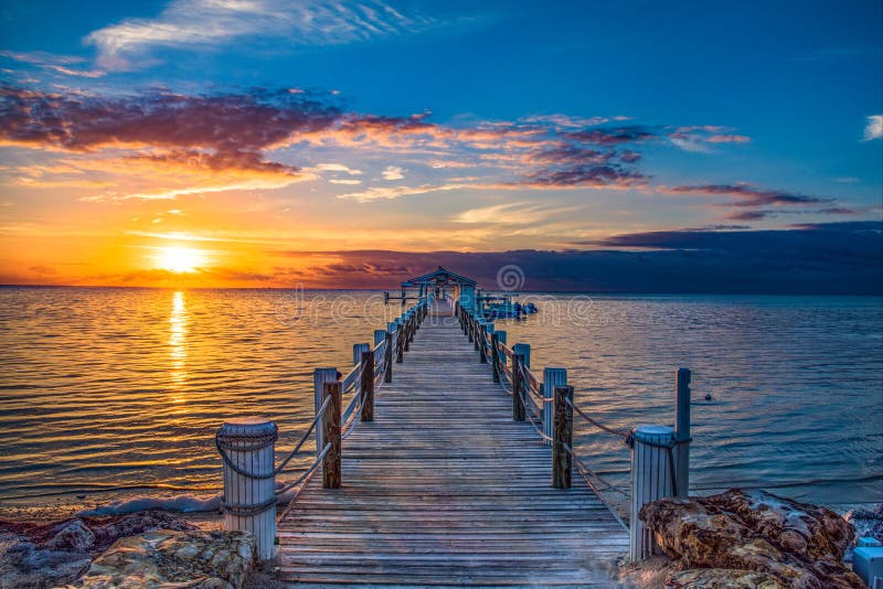 Флорида пользуется ключом восход солнца рыбацкой лодки Islamorada стоковая фотография