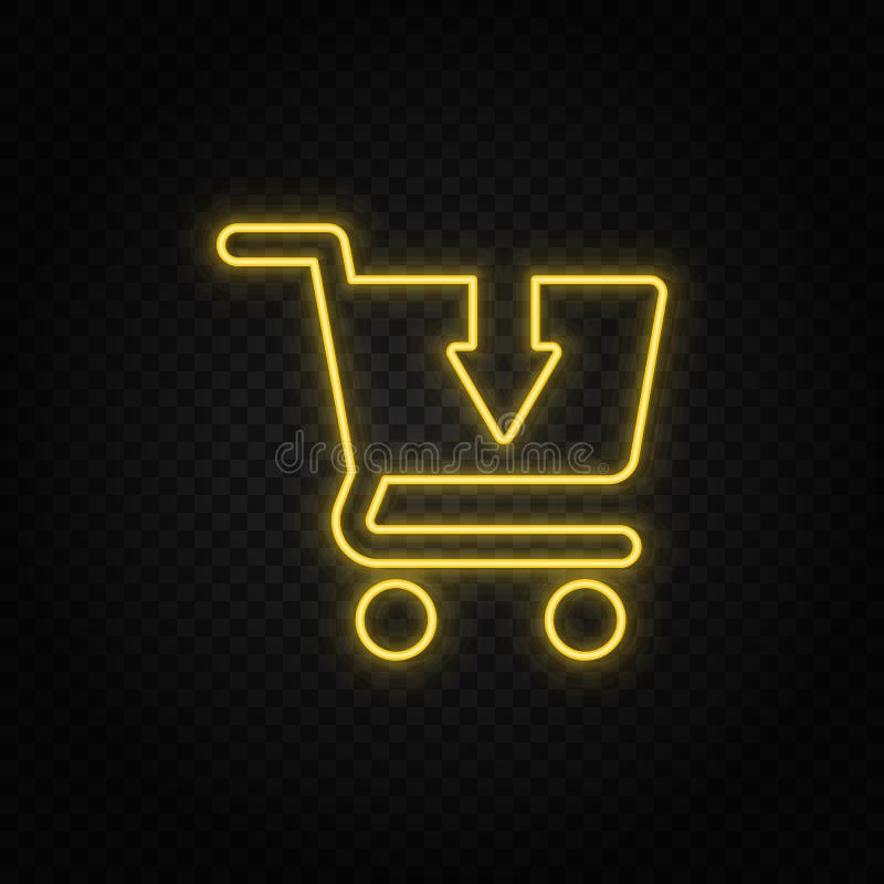 Фон желтой неоновой грузовики купить shoppingtransparent значков. Жёлтый неон значок вектор иллюстрация штока