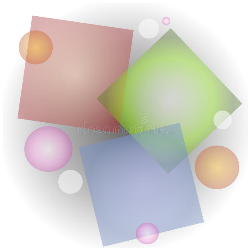 An abstract art illustration of a series of squares and circles casually arranged in different colors and opacity with a soft dropshadow background for collage effect. An abstract art illustration of a series of squares and circles casually arranged in different colors and opacity with a soft dropshadow background for collage effect.