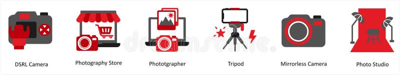 фотограф фотомагазина dsrl иллюстрация вектора