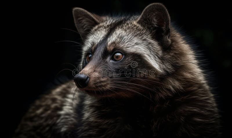 фотография цивилизованного кота на черном фоне. аи иллюстрация штока
