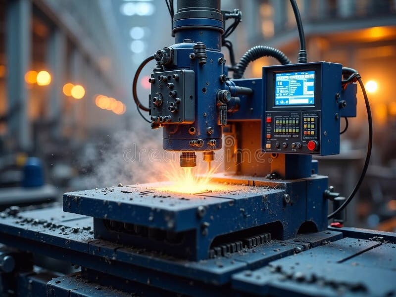 фрезеровщик cnc на заводе бесплатная иллюстрация