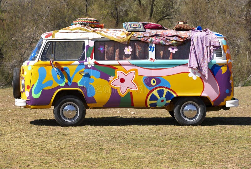 Фургон Hippie стоковые фотографии rf Фургон Hippie стоковые фотографии rf
