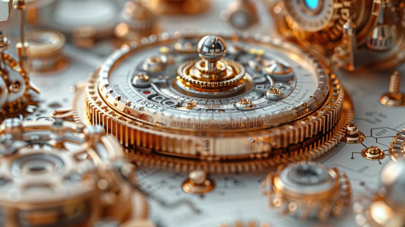 futuristic machine details sci fi with gears and nuts on a circuit board. High quality photo 2 AI generated. futuristic machine details sci fi with gears and nuts on a circuit board. High quality photo 2 AI generated