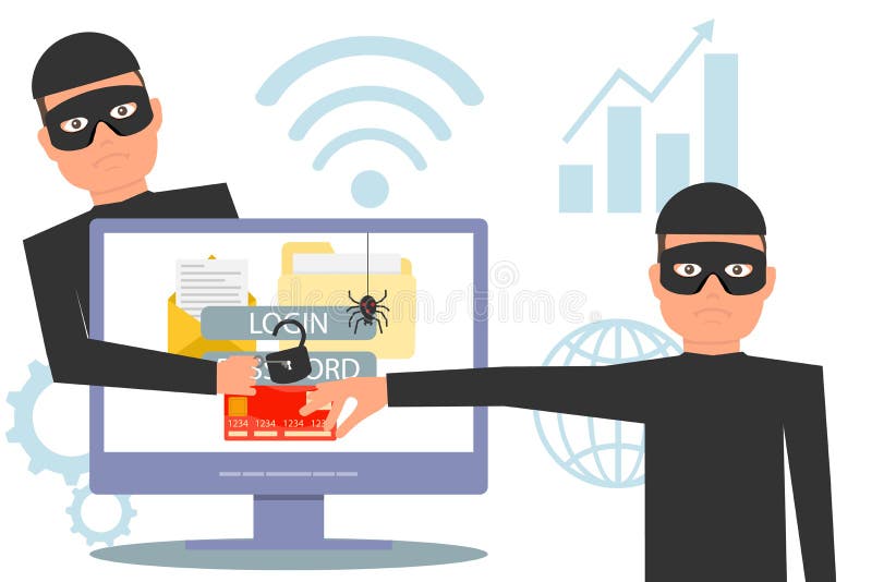 Хакеры крадут информацию Хакер крадя деньги и персональную информацию Хакер открывает dat компьютера информации, кражи и преступл бесплатная иллюстрация Хакеры крадут информацию Хакер крадя деньги и персональную информацию Хакер открывает dat компьютера информации, кражи и преступл бесплатная иллюстрация
