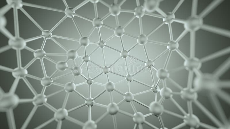 Хаотическая структура плекса с линиями и переводом сфер 3D иллюстрация штока Хаотическая структура плекса с линиями и переводом сфер 3D иллюстрация штока