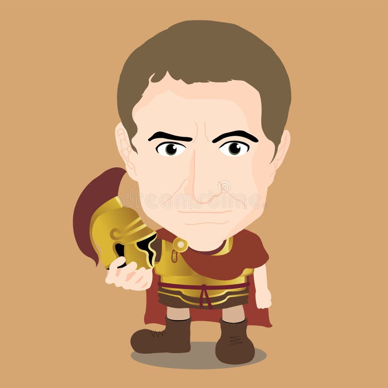 Cute cartoon character of Julius Caesar. Cute cartoon character of Julius Caesar