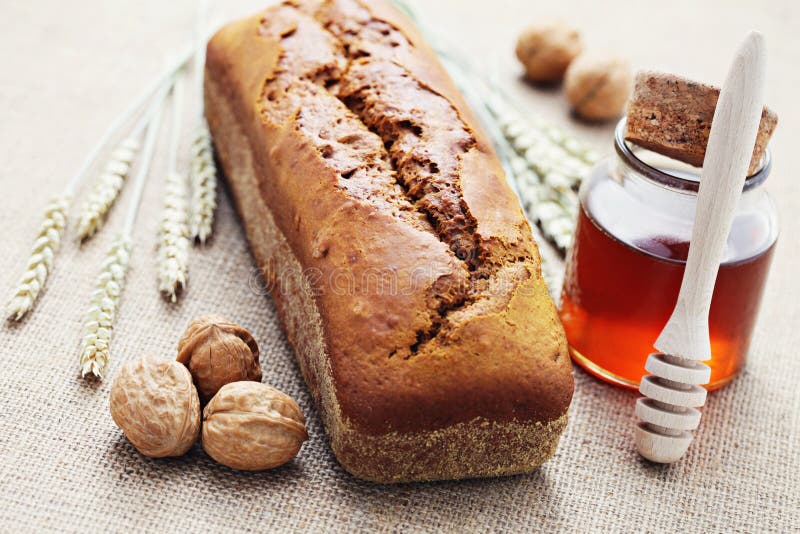 Homemade walnut and honey bread - food and drink. Homemade walnut and honey bread - food and drink