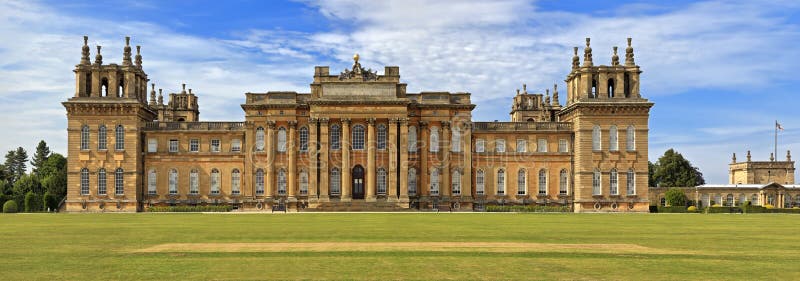 Blenheim Palace Panoramic shot Historic Mansion in Countryside of England. Blenheim Palace Panoramic shot Historic Mansion in Countryside of England