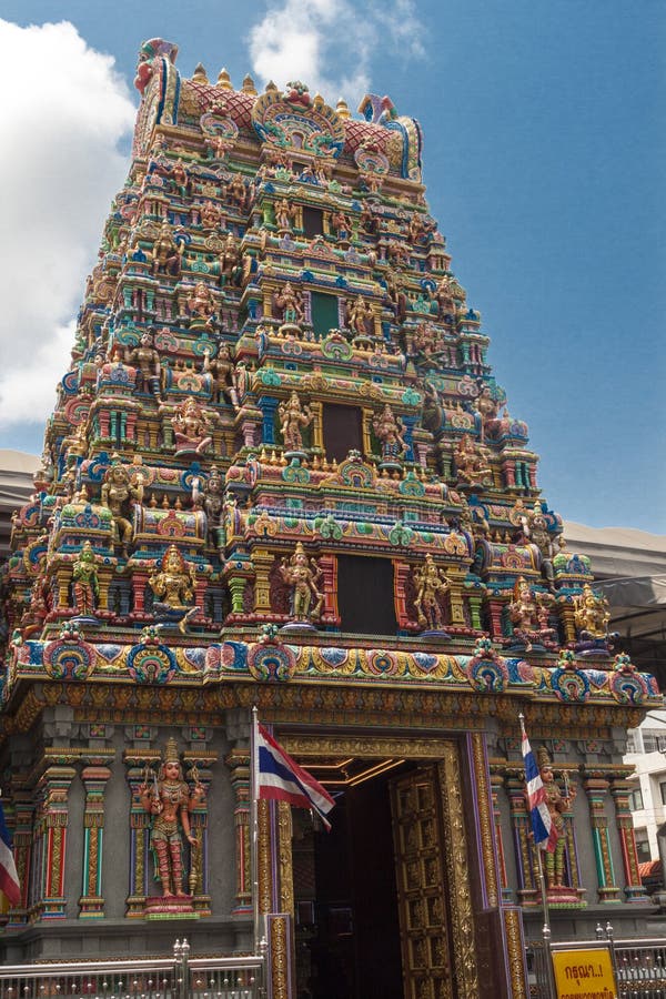 Храм шри маха mariamman индии на дороге Bangkok silom
