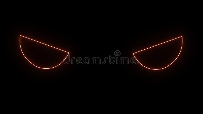 Хэллоуин анимированный силуэт страшных глаз, вспыхивающих на черном экране бесплатная иллюстрация