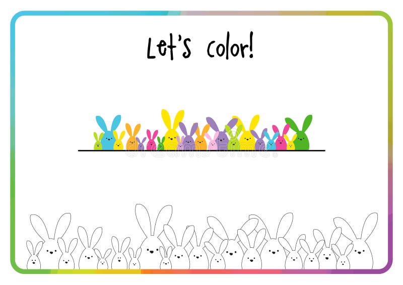 цвет. семейство easter bunny иллюстрация вектора