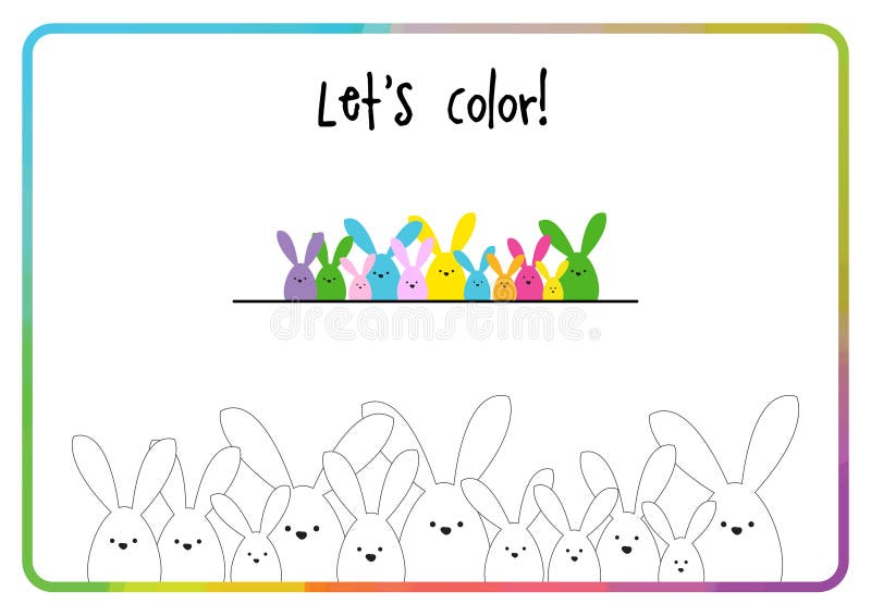 цвет. семейство easter bunny. иллюстрация вектора