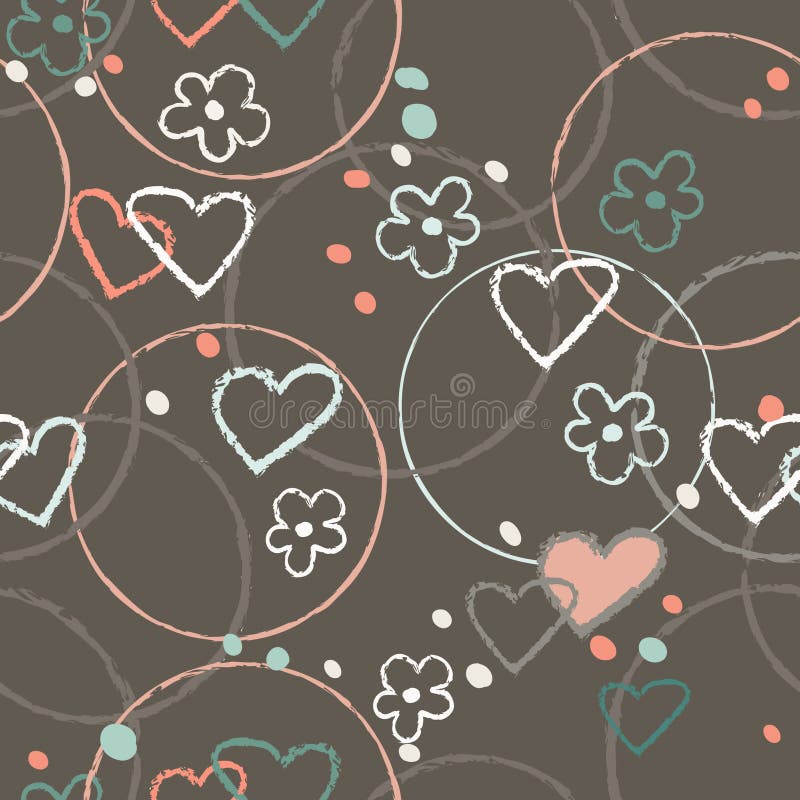 Цвета коричневого цвета doodle сердца вектор иллюстрации картины графического безшовный иллюстрация штока Цвета коричневого цвета doodle сердца вектор иллюстрации картины графического безшовный иллюстрация штока