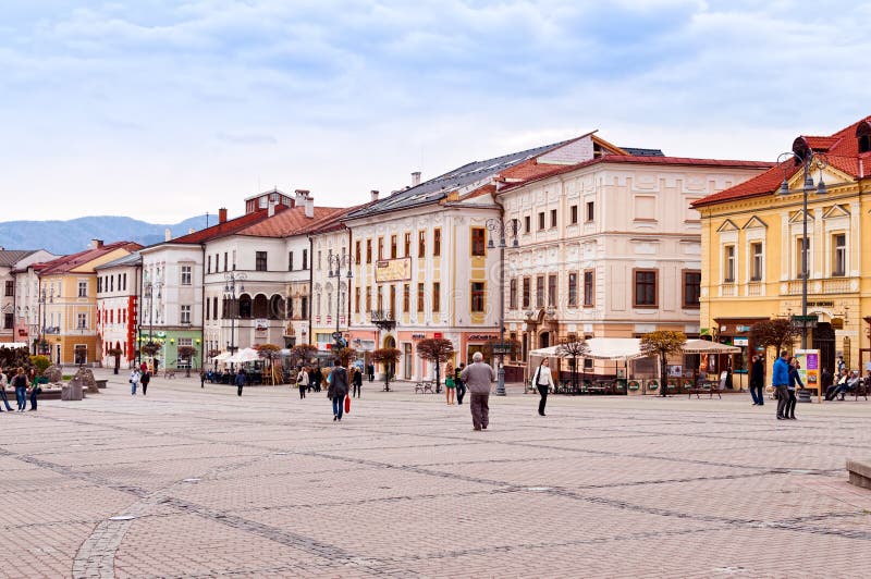 Главным образом квадрат SNP в Banska Bystrica, Словакии стоковое изображение rf