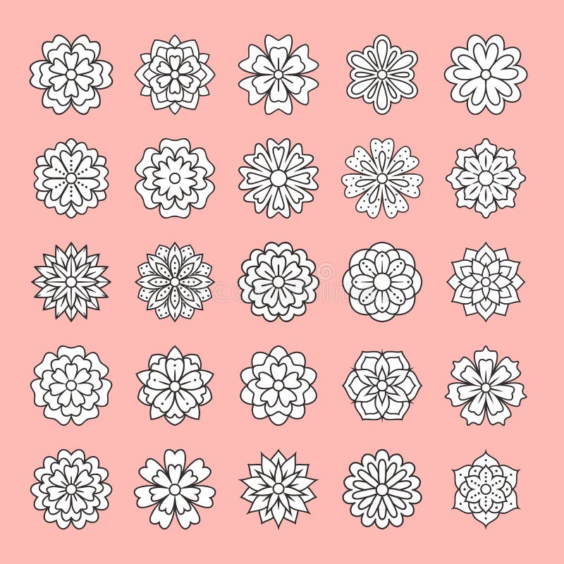 Цветки Doodle белые установленные на розовую предпосылку Красивые элементы флористического дизайна для карточки свадьбы Фон Zenta иллюстрация штока Цветки Doodle белые установленные на розовую предпосылку Красивые элементы флористического дизайна для карточки свадьбы Фон Zenta иллюстрация штока