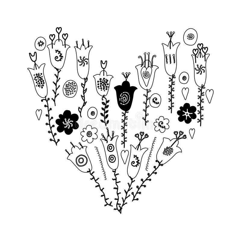Цветки и листья руки вычерченные doodle Monochrome, черные цвета ana белые бесплатная иллюстрация Цветки и листья руки вычерченные doodle Monochrome, черные цвета ana белые бесплатная иллюстрация