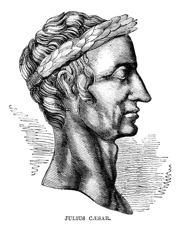 An engraved vintage illustration portrait of Julius Caesar 100-44BC from a Victorian book dated 1866 that is no longer in copyright. An engraved vintage illustration portrait of Julius Caesar 100-44BC from a Victorian book dated 1866 that is no longer in copyright