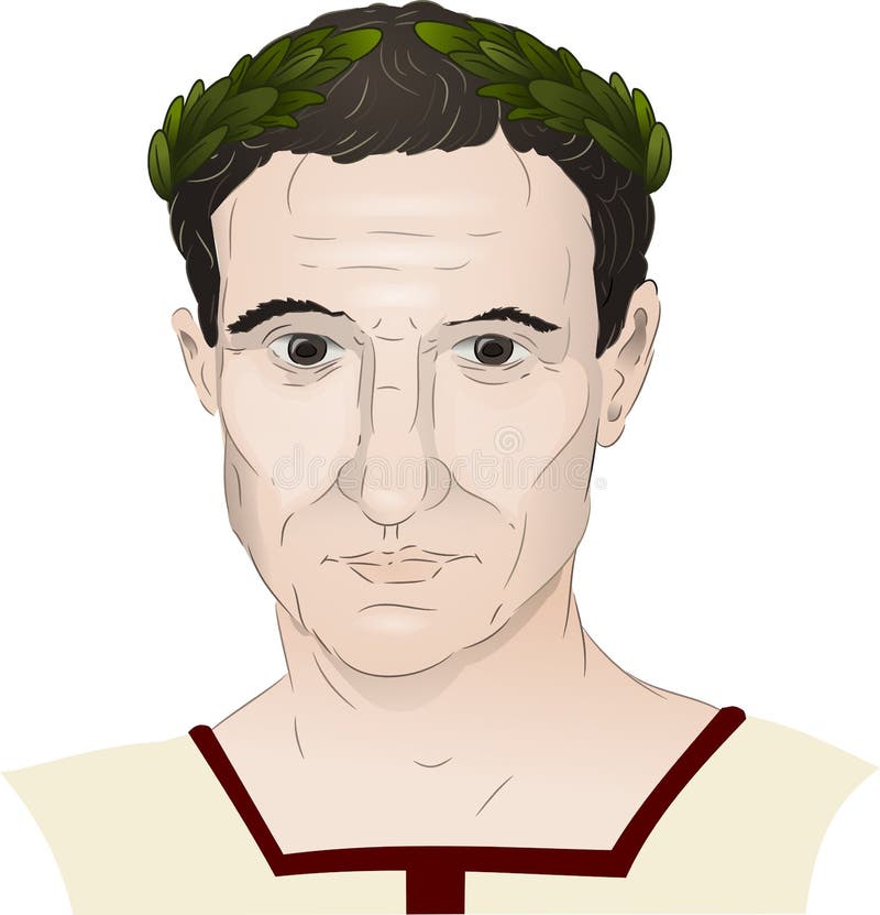 Julius Caesar; Emperor of ancient Roma; Vectro graphic. Julius Caesar; Emperor of ancient Roma; Vectro graphic