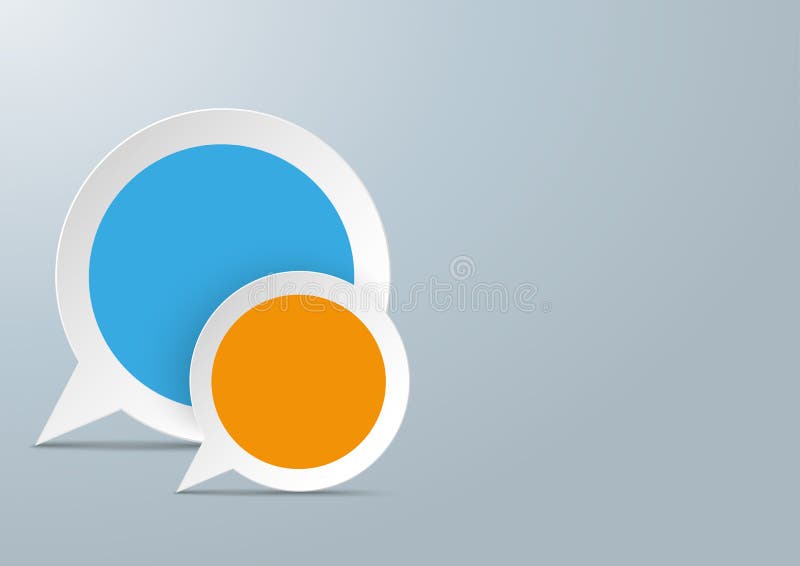 Центр Copyspace 2 круглых пузырей речи покрашенный иллюстрация штока