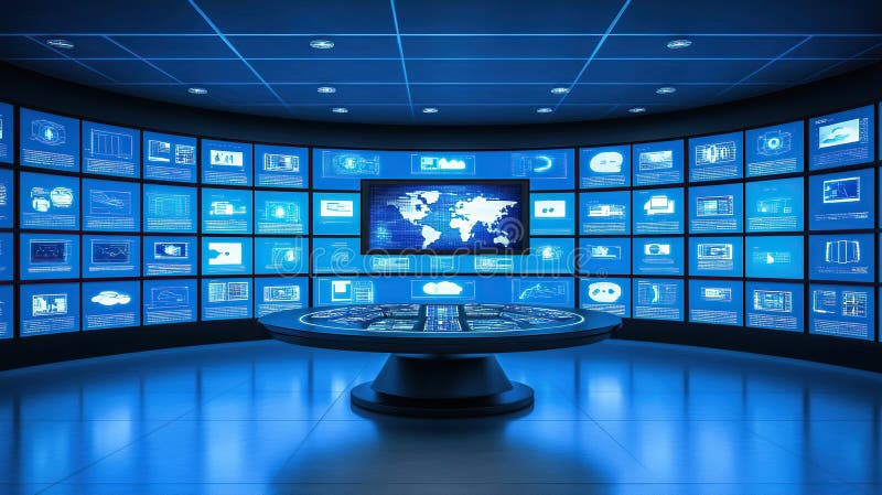 Центр управления глобальной сетью центра обработки данных стоковое фото rf