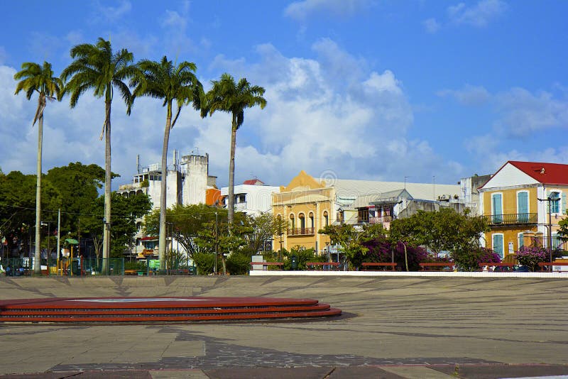 Центральная площадь в пункте Pitre, Гваделупа, карибская