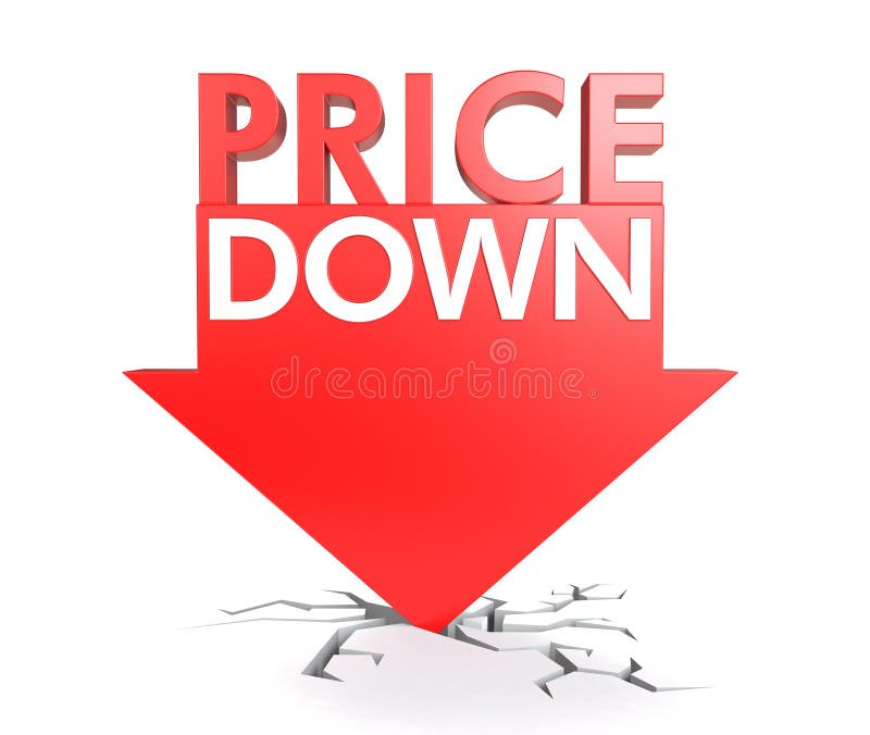 Price down mark isolated on white background. Price down mark isolated on white background.