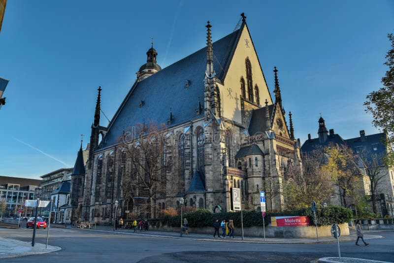 Церковь Thomaskirche St. Thomas в Лейпциге, Германии стоковая фотография rf Церковь Thomaskirche St. Thomas в Лейпциге, Германии стоковая фотография rf