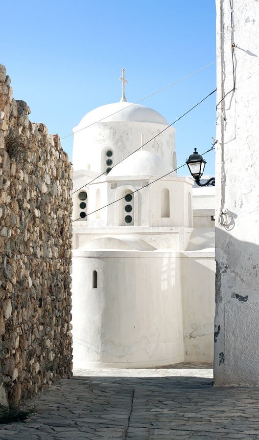 Церковь в городке naxos стоковое фото rf