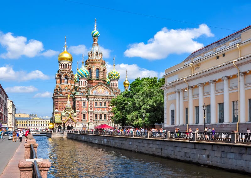 Церковь спасителя на разлитой крови, Санкт-Петербурга, России стоковое изображение
