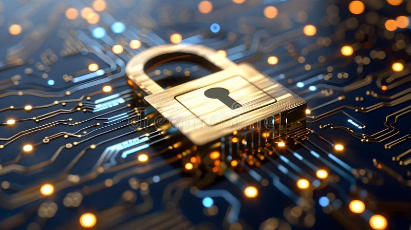 цифровая крепость : безопасное шифрование данных. концепция безопасности данных иллюстрация штока